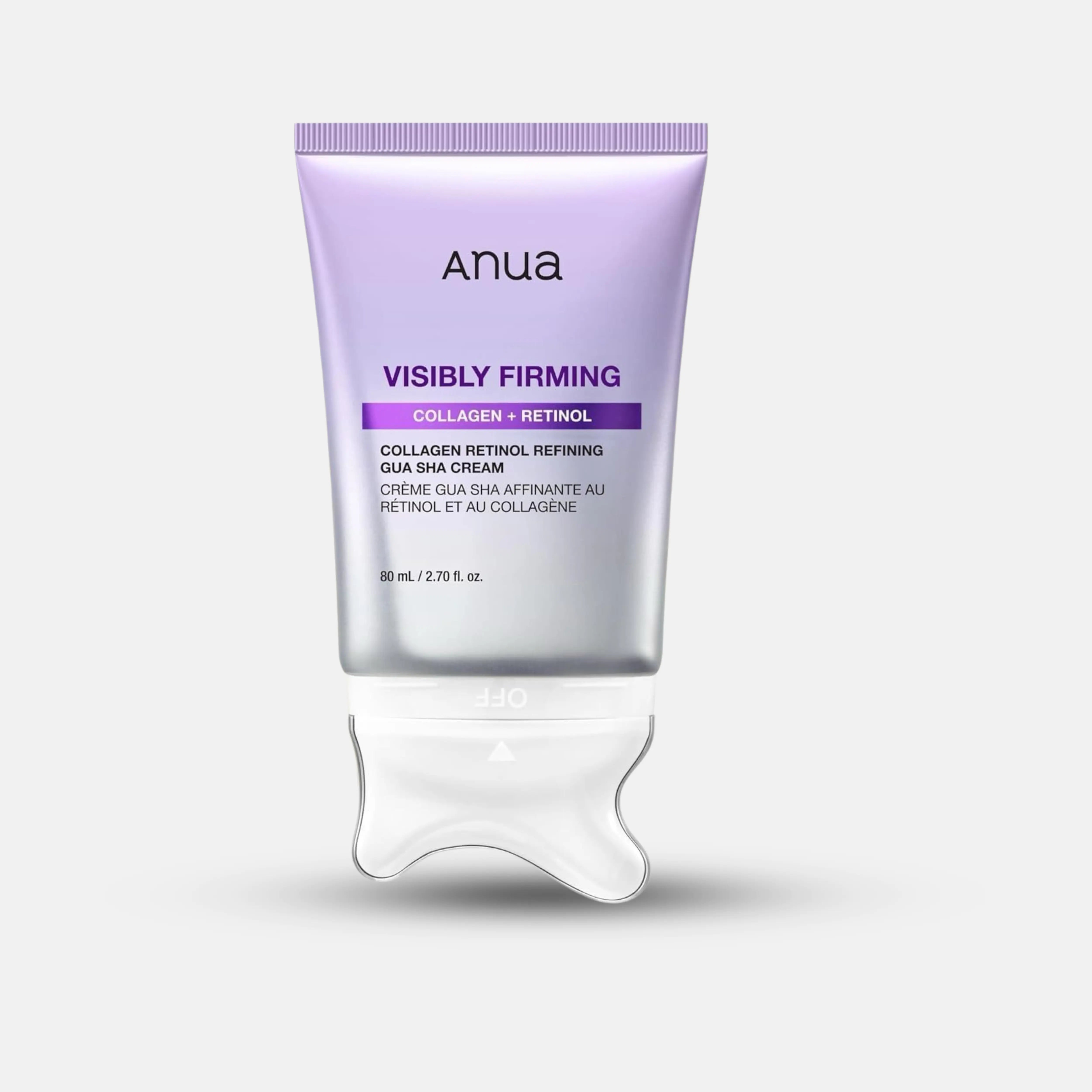 ANUA Collagen Retinol Refining Gua Sha Cream with built-in cooling applicator for firming face and neck care
