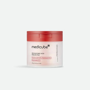 Medicube Red Succinic Acid Panthenol Pads – Exfoliating pads for acne-prone and sensitive skin to unclog pores, soothe irritation, and prevent breakouts
